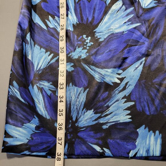 London Times Petite Dress Blue Stretch Midi Bodycon Sleeveless Womens Size 2 Zip - Picture 10 of 11